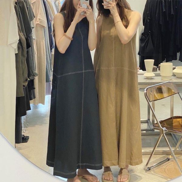 plus size dresses korea chic summer retro casual round neck open line design loose wild sleeveless vest dress long skirt female, Black
plus size dresses korea chic summer retro casual round neck open line design loose wild sleeveless vest dress long skirt female, Black