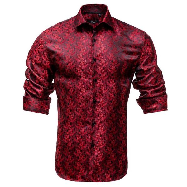 men's casual shirts hi-tie wine burgundy paisley floral silk shirtlong sleeve for men jacquard male business party wedding dress, White;black
men's casual shirts hi-tie wine burgundy paisley floral silk shirtlong sleeve for men jacquard male business party wedding dress, White;black