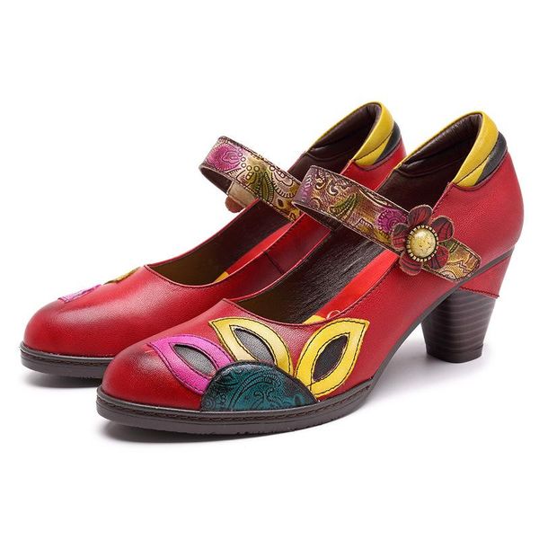 sandals woman pumps genuine leather retro block thick high heels 2021 3-5cm buckle strap women shoes colorblock flowers femme pompes, Black
sandals woman pumps genuine leather retro block thick high heels 2021 3-5cm buckle strap women shoes colorblock flowers femme pompes, Black