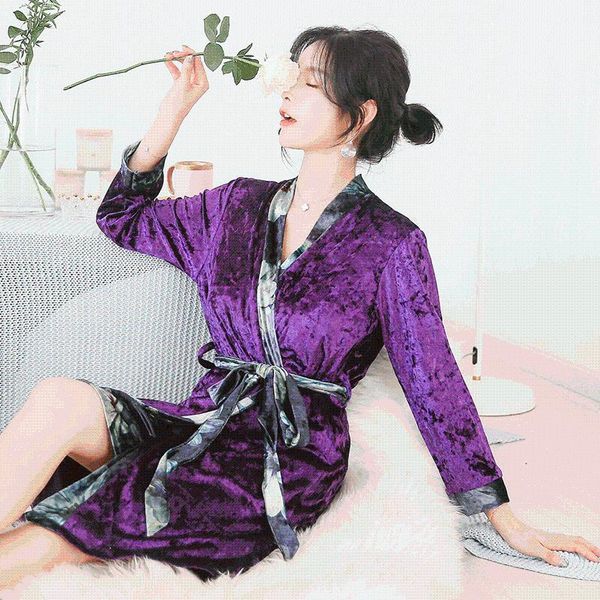 women's sleepwear japanese kimono women bathrobe robe gown print flower velvet lounge suit lingerie robes&nightdress 2pcs sleep set, Black;red
women's sleepwear japanese kimono women bathrobe robe gown print flower velvet lounge suit lingerie robes&nightdress 2pcs sleep set, Black;red