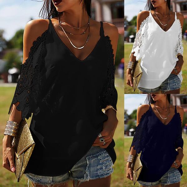 women's blouses & shirts female lace casual shirt ladies v neck loose off shoulder tee women fashion hollow out blouse vestidos muj, White
women's blouses & shirts female lace casual shirt ladies v neck loose off shoulder tee women fashion hollow out blouse vestidos muj, White