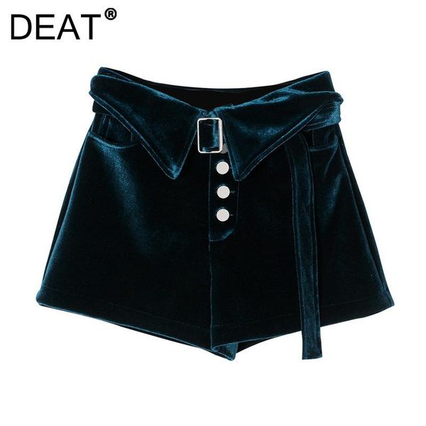 women's shorts deat 2021 women fashion loose solid color patchwork high waist button velvet wide-leg belt summer autumn sj927, White;black
women's shorts deat 2021 women fashion loose solid color patchwork high waist button velvet wide-leg belt summer autumn sj927, White;black
