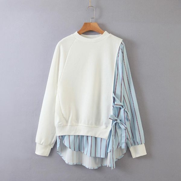 women's hoodies & sweatshirts korean-style women wholesale 2021 spring autumn laziness style crew neck irregular stripes joint hoodie f, Black
women's hoodies & sweatshirts korean-style women wholesale 2021 spring autumn laziness style crew neck irregular stripes joint hoodie f, Black