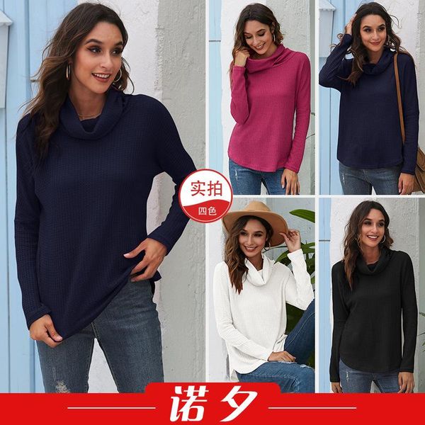 cross border pile neck knitted solid versatile t-shirt long sleeve 1593 woman tshirts women fashion women's, White
cross border pile neck knitted solid versatile t-shirt long sleeve 1593 woman tshirts women fashion women's, White