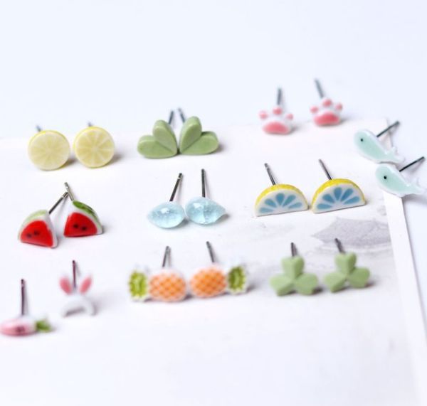 ceramic trinkets little fresh stud girl's simple four leaf clover earrings, Golden;silver
ceramic trinkets little fresh stud girl's simple four leaf clover earrings, Golden;silver