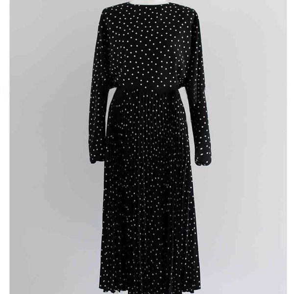 women dot autumn sprint loose dress pleated long sleeve female casual a line chiffon vestidos 210514, Black;gray
women dot autumn sprint loose dress pleated long sleeve female casual a line chiffon vestidos 210514, Black;gray