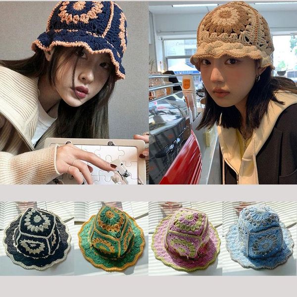 wide brim hats panama women hollow flower knitted bob bucket hat handmade crochet color matching basin spring and summer sunscreen sun, Blue;gray
wide brim hats panama women hollow flower knitted bob bucket hat handmade crochet color matching basin spring and summer sunscreen sun, Blue;gray