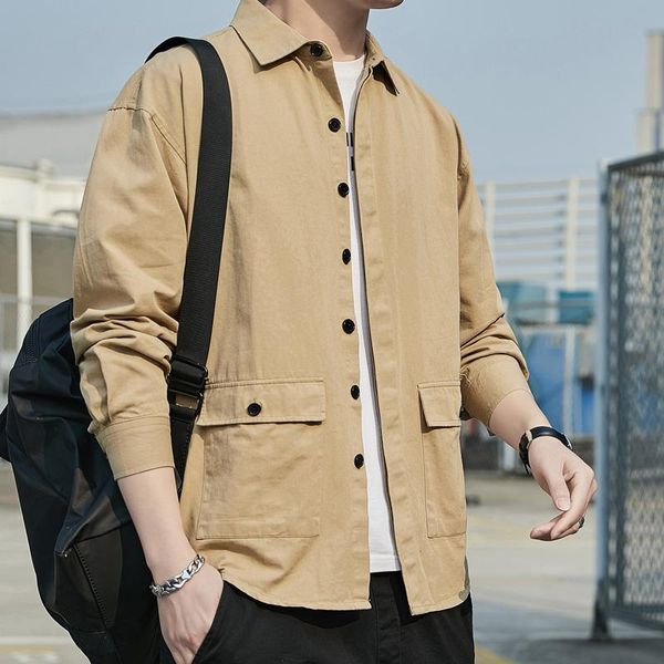 men's casual shirts 2021 spring autumn men cotton turn down collar korean solid breasted streetwear fashion shirt, White;black
men's casual shirts 2021 spring autumn men cotton turn down collar korean solid breasted streetwear fashion shirt, White;black
