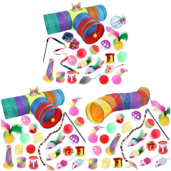 cat toys 21/22pcs toy kitten assortments 2/3 way tunnel teaser wand interactive feather fluffy mouse crinkle balls
cat toys 21/22pcs toy kitten assortments 2/3 way tunnel teaser wand interactive feather fluffy mouse crinkle balls