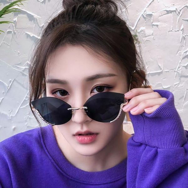 sunglasses women's half frame retro cat's eye anti ultraviolet gradual change glasses, White;black
sunglasses women's half frame retro cat's eye anti ultraviolet gradual change glasses, White;black