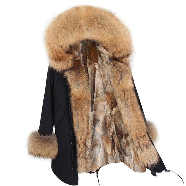 women's fur & faux luxury women winter jacket parka plus size real coat woman long raccoon collar hooded thick warm, Black
women's fur & faux luxury women winter jacket parka plus size real coat woman long raccoon collar hooded thick warm, Black