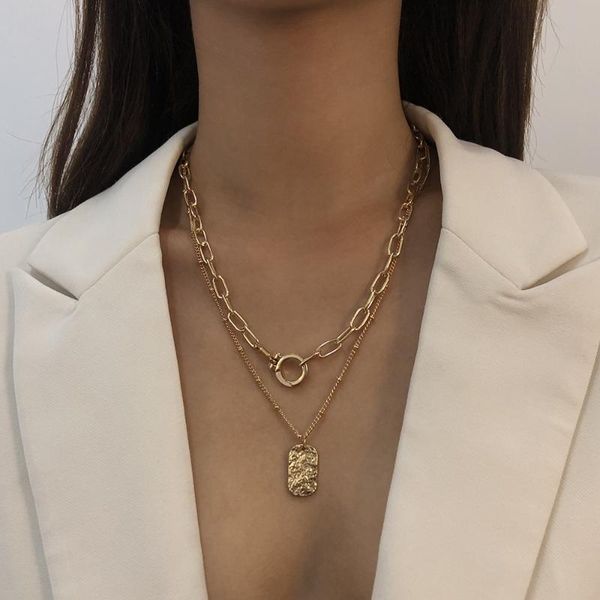 pendant necklaces lanmila 2021 fashion vintage square gold metal layered clavicle chunky link chain necklace for women jewelry, Silver
pendant necklaces lanmila 2021 fashion vintage square gold metal layered clavicle chunky link chain necklace for women jewelry, Silver