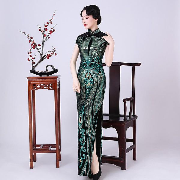 ethnic clothing women velour dress gown mandarin collar sheath qipao large size 3xl-6xl sequins cheongsam summer exquisite vestidos, Red
ethnic clothing women velour dress gown mandarin collar sheath qipao large size 3xl-6xl sequins cheongsam summer exquisite vestidos, Red