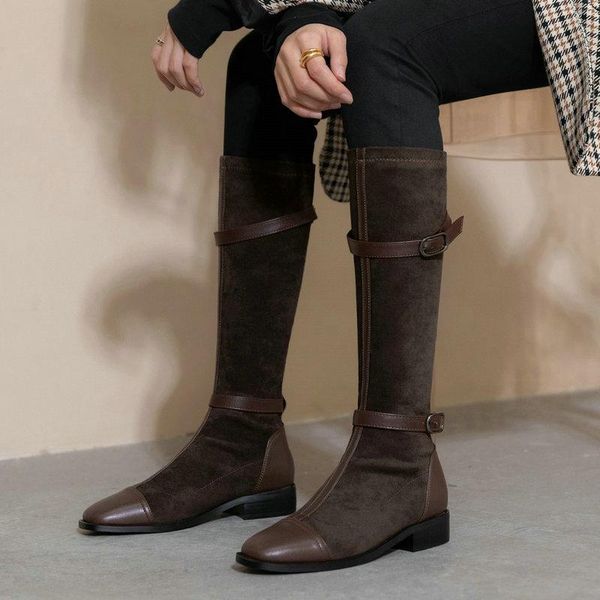 boots 2021 autumn winter fashion women faux suede buckle knee high ladies sqaure toe thick heel shoes brown black
boots 2021 autumn winter fashion women faux suede buckle knee high ladies sqaure toe thick heel shoes brown black