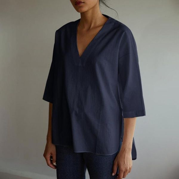 women's blouses & shirts 2021 fashion women blouse solid color v neck autumn winter half sleeve loose polyester split clothes blusas fo, White
women's blouses & shirts 2021 fashion women blouse solid color v neck autumn winter half sleeve loose polyester split clothes blusas fo, White
