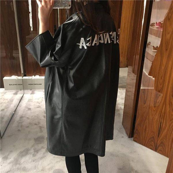 women's leather & faux genuine clothes women leisure windbreaker long ninth sleeve back printed letters casual comfortable receptive si, Black
women's leather & faux genuine clothes women leisure windbreaker long ninth sleeve back printed letters casual comfortable receptive si, Black