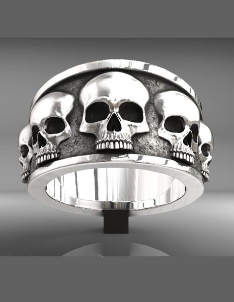plated beset ring selling three heroes accessories personalized punk skull ring men's exaggerated hand alloy, Silver
plated beset ring selling three heroes accessories personalized punk skull ring men's exaggerated hand alloy, Silver