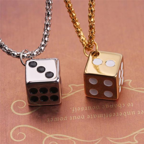pendant necklaces fashion creative stainless steel for men lucky dice & pendants choker women couple accessories, Silver
pendant necklaces fashion creative stainless steel for men lucky dice & pendants choker women couple accessories, Silver
