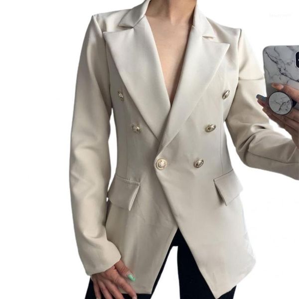 women's suits & blazers coat formal solid color women jacket buttons for dating, White;black
women's suits & blazers coat formal solid color women jacket buttons for dating, White;black
