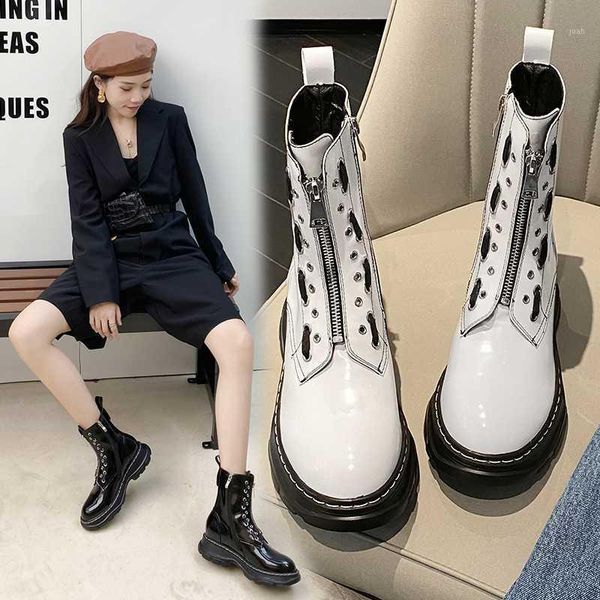boots 2021 spring and autumn wild leather thick bottom middle heel zipper women's personality trend short x1711, Black
boots 2021 spring and autumn wild leather thick bottom middle heel zipper women's personality trend short x1711, Black