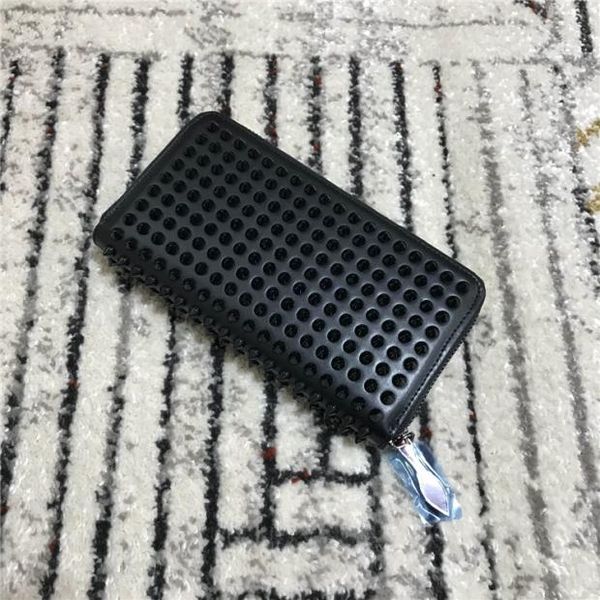 men women studded wallets real leather zipper clutch bag candy color punk purse rivets bags with box, Red;black
men women studded wallets real leather zipper clutch bag candy color punk purse rivets bags with box, Red;black