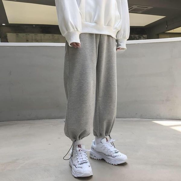 casual gray swreetwear spring fashion women pant korean style baggy sweat wide leg joggers trousers, Black;white
casual gray swreetwear spring fashion women pant korean style baggy sweat wide leg joggers trousers, Black;white