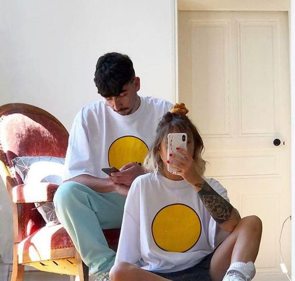 bottoming t shirt couple casual high street round neck short sleeve smiley face t-shirt quality for men women designer trendy tees, White;black
bottoming t shirt couple casual high street round neck short sleeve smiley face t-shirt quality for men women designer trendy tees, White;black
