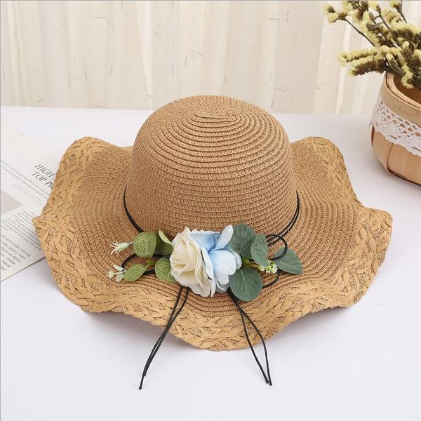 fashion ruffled streamer flowers straw hat dmcm089 summer beach big eaves sunshade ladies travel sun hat caps wide brim hats, Blue;gray
fashion ruffled streamer flowers straw hat dmcm089 summer beach big eaves sunshade ladies travel sun hat caps wide brim hats, Blue;gray