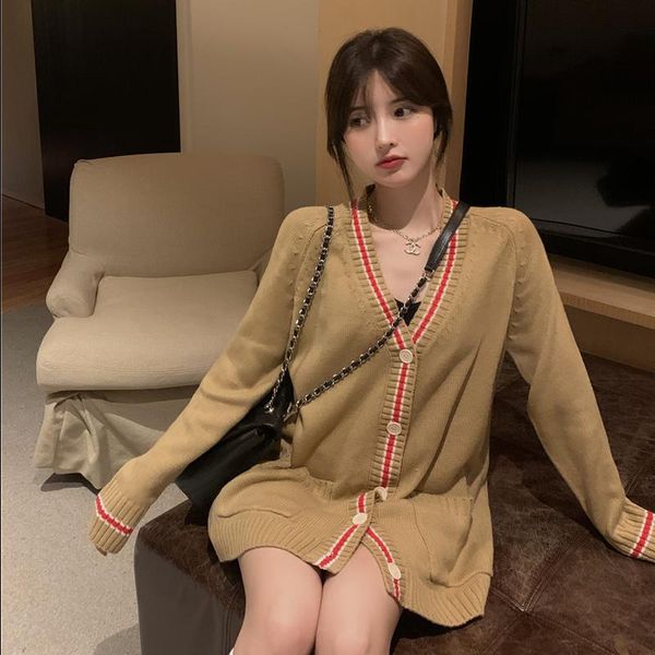 women's jackets 2021 korean version loose v-neck cardigan clothing autumn all-match lazy wind knitting sweater jacket women, Black;brown
women's jackets 2021 korean version loose v-neck cardigan clothing autumn all-match lazy wind knitting sweater jacket women, Black;brown