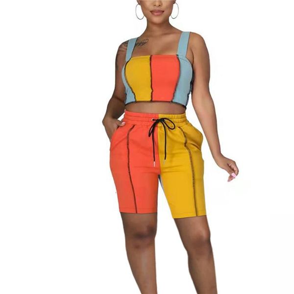 women's tracksuits xingqing women summer tracksuit match color crop + drawstring high-waist shorts two piece set ladies short sets str, Gray
women's tracksuits xingqing women summer tracksuit match color crop + drawstring high-waist shorts two piece set ladies short sets str, Gray