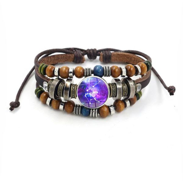 charm bracelets fashion 12 constellation aries virgin scorpio bracelet hand-woven beads rosary leather vintage zodiac sign jewelry, Golden;silver
charm bracelets fashion 12 constellation aries virgin scorpio bracelet hand-woven beads rosary leather vintage zodiac sign jewelry, Golden;silver