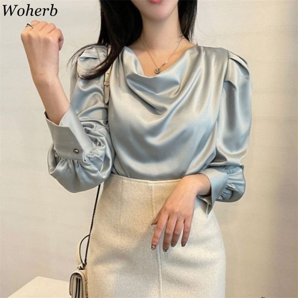 fashion women clothing puff sleeve blouse korean chic all match spring outwear blusas feminina 210519, White
fashion women clothing puff sleeve blouse korean chic all match spring outwear blusas feminina 210519, White