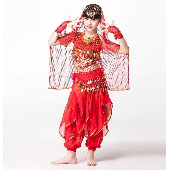 children dance 5-piece set costume belt, pants and head pieces sequin sleeves bollywood costumes for girls stage wear, Black;red
children dance 5-piece set costume belt, pants and head pieces sequin sleeves bollywood costumes for girls stage wear, Black;red