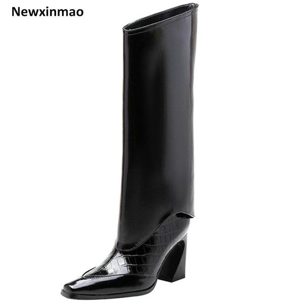 boots classic design genuine leather shoes woman heels 2021 fashion thick party working knee high, Black
boots classic design genuine leather shoes woman heels 2021 fashion thick party working knee high, Black