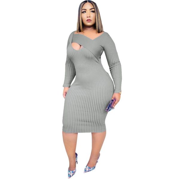 elegant autumn winter knit rib long women dress v neck hollow out sleeve black bodycon club party robe casual dresses, Black;gray
elegant autumn winter knit rib long women dress v neck hollow out sleeve black bodycon club party robe casual dresses, Black;gray