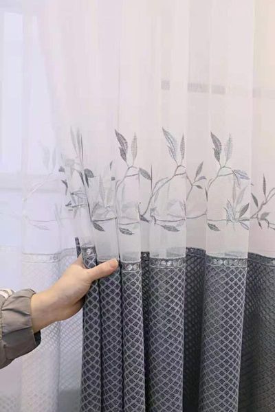 window stitching leaves embroidery curtain for living room pearl sheer bedroom soft tulle drape grey bottom & drapes
window stitching leaves embroidery curtain for living room pearl sheer bedroom soft tulle drape grey bottom & drapes