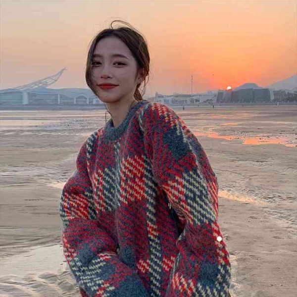 Winter Woman Sweaters Clothing Vintage Knit Female Pullovers Oversize Long Sleeve Patchwork Women Sweater Korean Loose, White;black
Winter Woman Sweaters Clothing Vintage Knit Female Pullovers Oversize Long Sleeve Patchwork Women Sweater Korean Loose, White;black