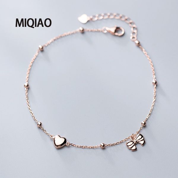 miqiao bowknot anklet rose gold 925 sterling silver women accessories chains for fine jewelry girls heart bracelet on the leg f1219, Red;blue
miqiao bowknot anklet rose gold 925 sterling silver women accessories chains for fine jewelry girls heart bracelet on the leg f1219, Red;blue