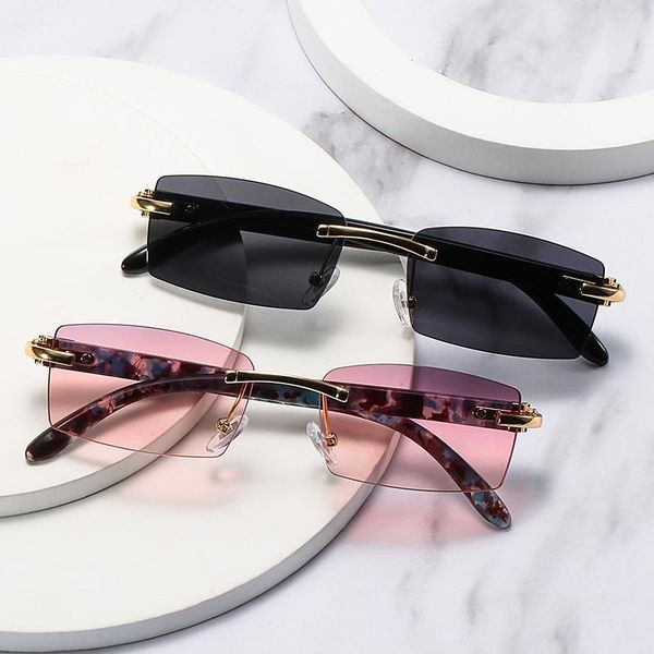 sunglasses 2021 women's rimless rectangle fashion ladies sun glasses personalized candy color outdoor eyewear party trendy uv400, White;black
sunglasses 2021 women's rimless rectangle fashion ladies sun glasses personalized candy color outdoor eyewear party trendy uv400, White;black