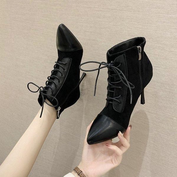 boots 2021 autumn winter women shoes solid black beige lace-up pointed toe rubber elegant thin high heels
boots 2021 autumn winter women shoes solid black beige lace-up pointed toe rubber elegant thin high heels