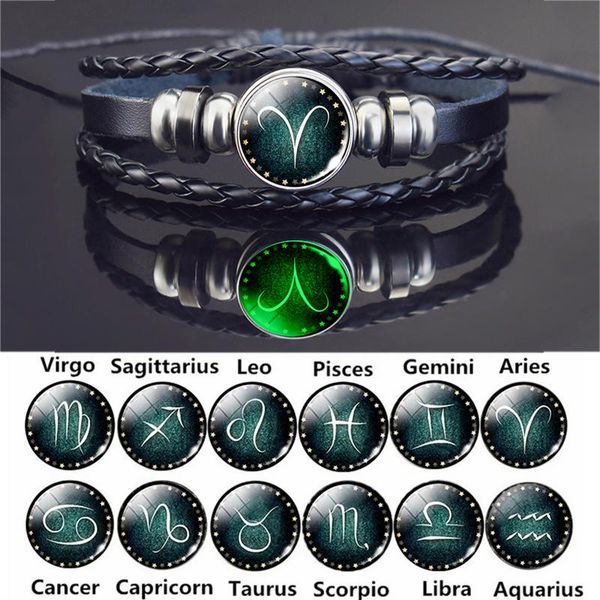 tennis glowing in the dark 12 constellation bracelet punk zodiac braided leather wrap bracelets for women men gifts drop, Golden;silver
tennis glowing in the dark 12 constellation bracelet punk zodiac braided leather wrap bracelets for women men gifts drop, Golden;silver