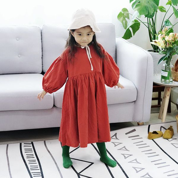 new autumn baby girls cotton linen dresses puff sleeve korean style retro robe children clothes kids princess dress, Red;yellow
new autumn baby girls cotton linen dresses puff sleeve korean style retro robe children clothes kids princess dress, Red;yellow