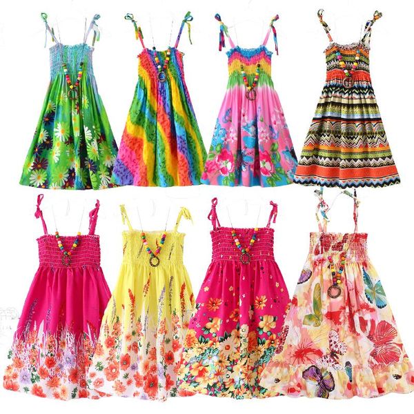 girl's dresses 2021 kids summer dress for girls bohemian floral sling ruffles beach princess girl clothing 2 6 8 12 with necklace gift, Red;yellow
girl's dresses 2021 kids summer dress for girls bohemian floral sling ruffles beach princess girl clothing 2 6 8 12 with necklace gift, Red;yellow