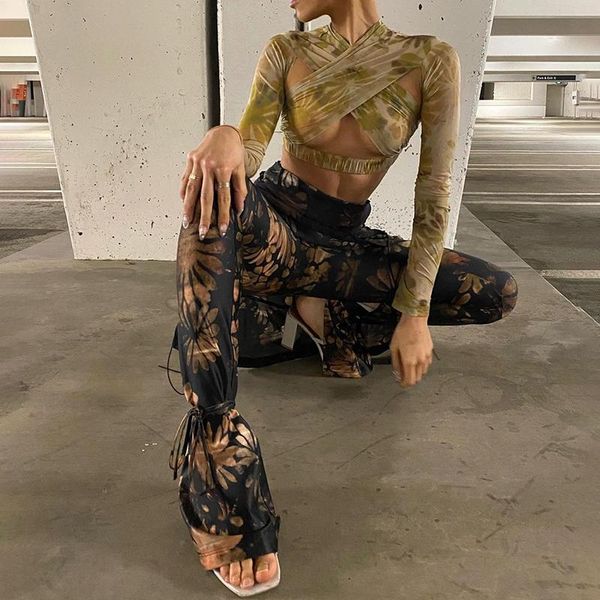 women all-match short cropped navel outfit slim-fit printed hollow out long sleeve high waist breast wrap clubwear women's t-s, White
women all-match short cropped navel outfit slim-fit printed hollow out long sleeve high waist breast wrap clubwear women's t-s, White