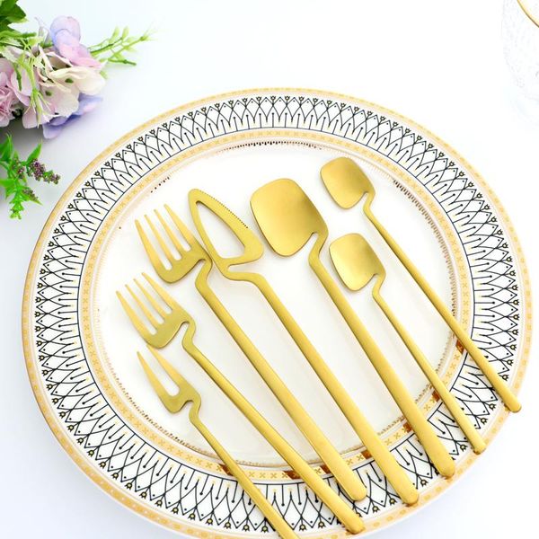 flatware sets gold 304 stainless steel catlery matte dinnerware icespoon fruit fork knife set tableware for party
flatware sets gold 304 stainless steel catlery matte dinnerware icespoon fruit fork knife set tableware for party