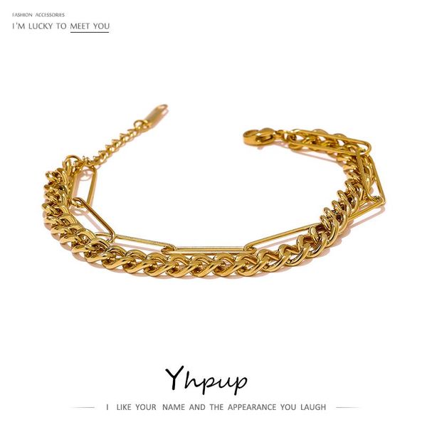 link, chain yhpup 2021 layered metal bracelet stainless steel statement geometric gold color 18 k bagues pour femme, Black
link, chain yhpup 2021 layered metal bracelet stainless steel statement geometric gold color 18 k bagues pour femme, Black