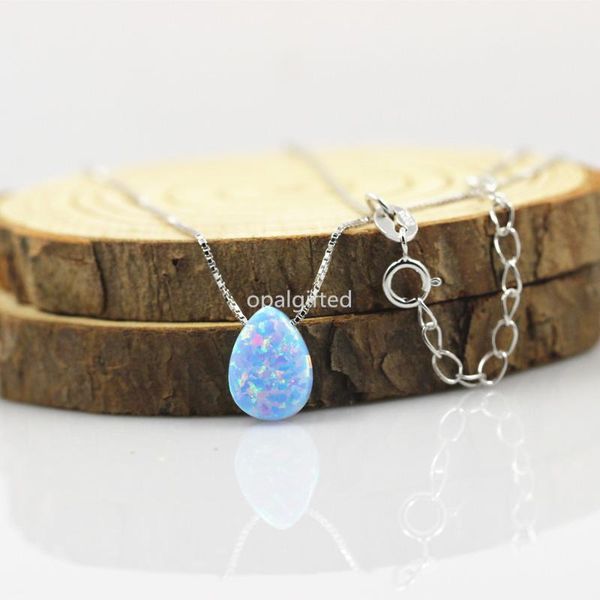 1pc/lot synthetic opal necklace water drop shape 8*11mm conflower blue op26 with silver box chain for gift chains
1pc/lot synthetic opal necklace water drop shape 8*11mm conflower blue op26 with silver box chain for gift chains
