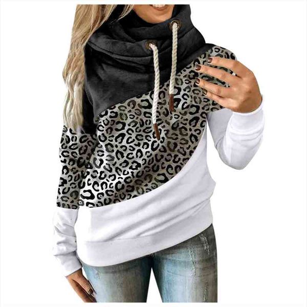 women casual hoodies leopard print contrast long sleeve patchwork pullover hoodie autumn winter thick warm, Black
women casual hoodies leopard print contrast long sleeve patchwork pullover hoodie autumn winter thick warm, Black
