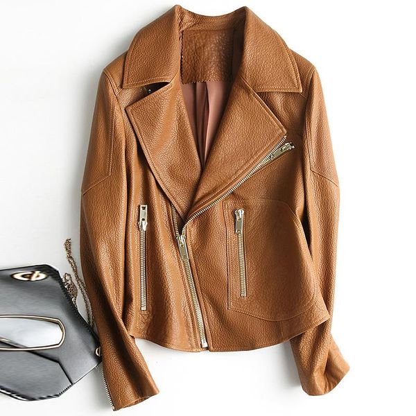 women's leather & faux fad fashion spring autumn womens sheepskin coat short real jacket woman motocycle genuine women a034, Black
women's leather & faux fad fashion spring autumn womens sheepskin coat short real jacket woman motocycle genuine women a034, Black