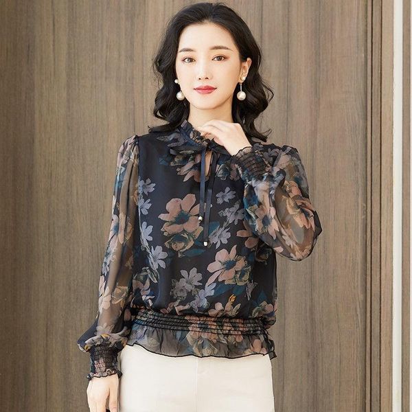 women's blouses & shirts floral chiffon shirt long-sleeved 2021 spring and autumn fashion foreign-style bottoming, White
women's blouses & shirts floral chiffon shirt long-sleeved 2021 spring and autumn fashion foreign-style bottoming, White